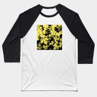 Fallen leaves, yellow, tan, gold, fall, autumn, leaves, pattern, leaf, botanical, xmas, christmas, spring, holidays, summer, tropical, Baseball T-Shirt